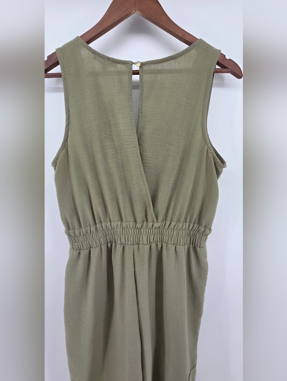 As U Wish Juniors' Olive Green Drawstring Waist Cargo Jumpsuit - Size Large - Picture 8 of 16